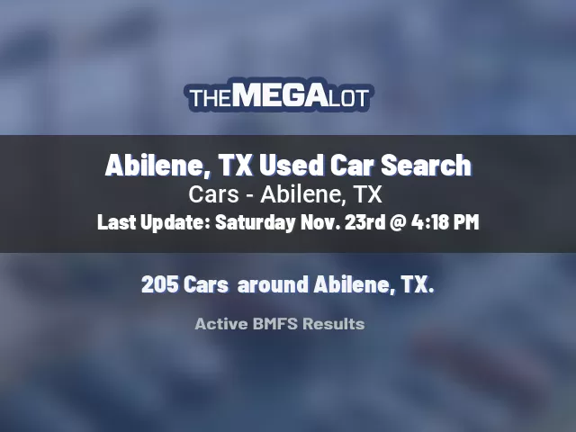 Abilene, TX Used Car Search