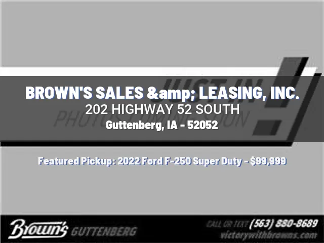 BROWN'S SALES & LEASING, INC.