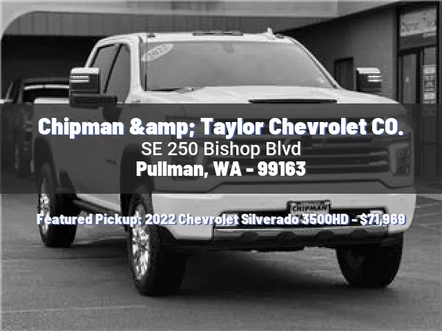 Chipman & Taylor Chevrolet CO.