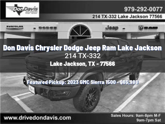 Don Davis Chrysler Dodge Jeep Ram Lake Jackson