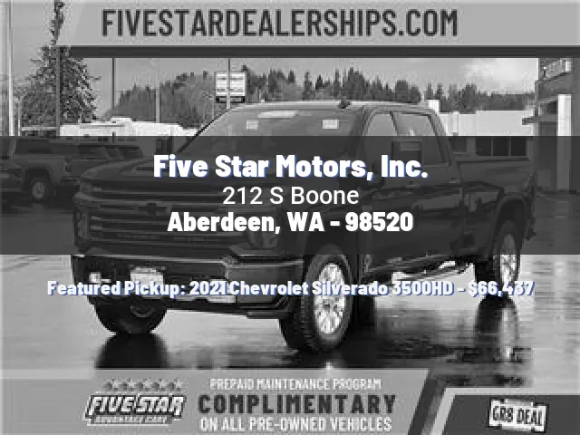 Five Star Motors, Inc.