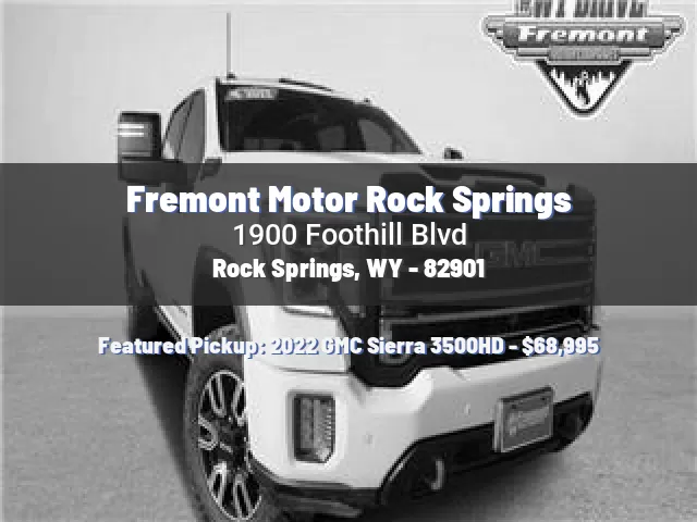 Fremont Motor Rock Springs