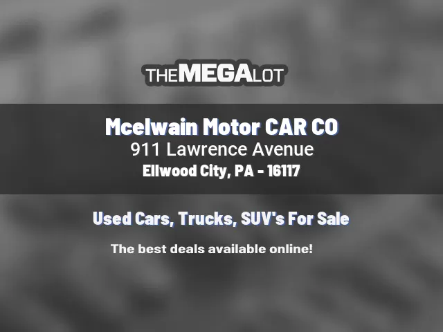 Mcelwain Motor CAR CO