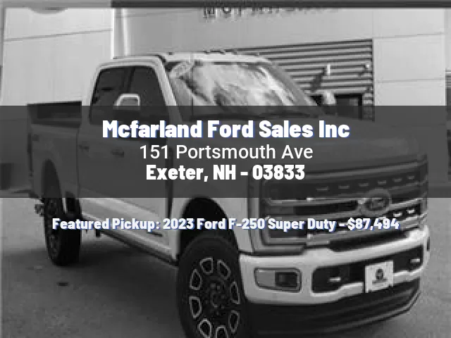 Mcfarland Ford Sales Inc