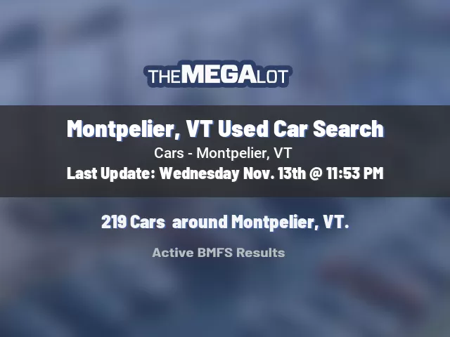 Montpelier, VT Used Car Search