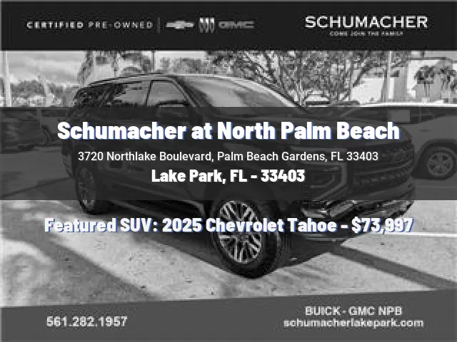 Schumacher at North Palm Beach