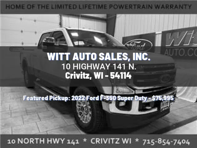 WITT AUTO SALES, INC.